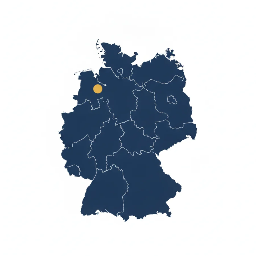 Deutschlandkarte mit Standort Hamburg